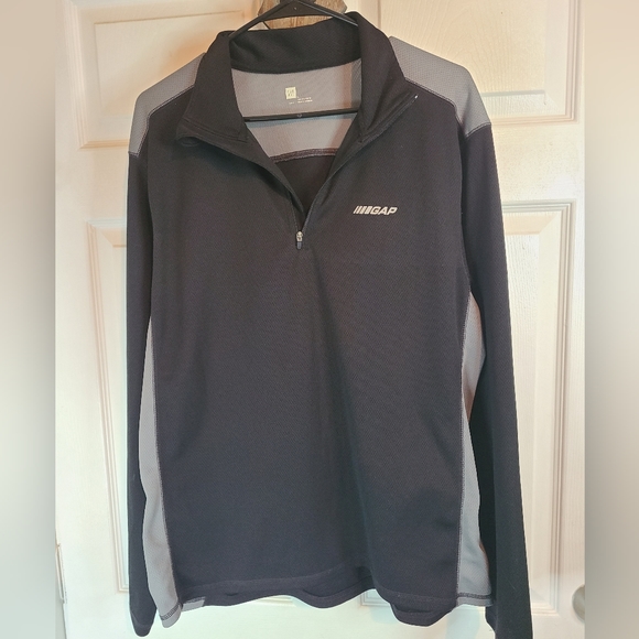 (1277) The Gap Men's Classic Long Sleeve Warm-Up Jacket, Large, Black & Grey - Picture 2 of 12